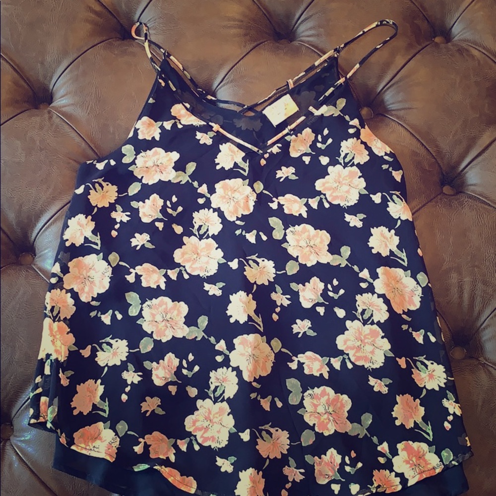 Sienna Sky Navy Floral Tank